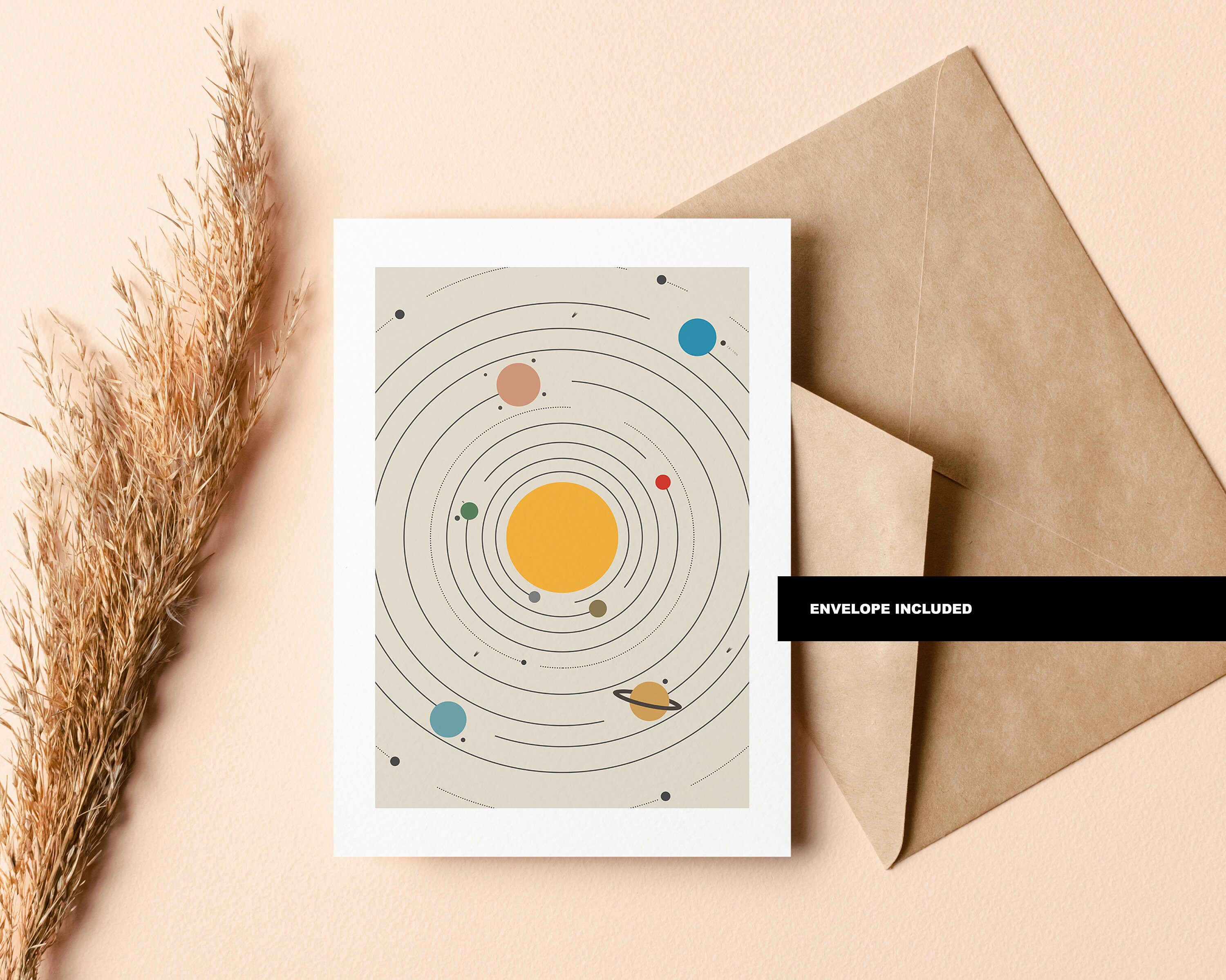 Solar System Greeting Card - Space Greeting Card - Blank Card ...