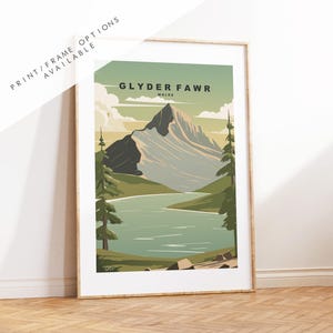 Glyder Fawr - Gales - Cartel de viaje - Impresión de viaje - Impresión - Cartel - Arte de pared