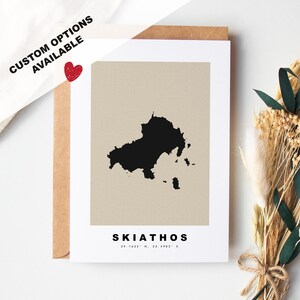 Carte de voeux personnalisée Skiathos - Enveloppe Kraft incluse - Texte personnalisé - Carte de voeux - Carte personnalisée - Skiathos - - Grèce