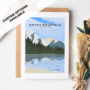 Cartão de felicitações das Montanhas Rochosas - Parque Nacional das Montanhas Rochosas - Cartões de felicitações dos Parques Nacionais dos EUA - Envelope incluído - Cartão reciclado branco