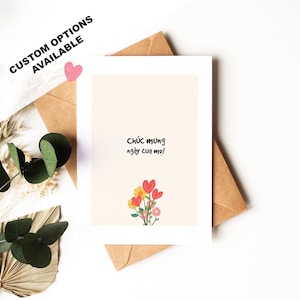 Vietnamita tarjeta del día de la madre - tarjeta de felicitación del día de la madre