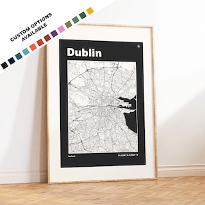 Dublin Map Print - Print, Framed or on Canvas - Dublin Poster - Dublin, Ireland - Custom Text Options - Map Wall Art - Gift - Ireland