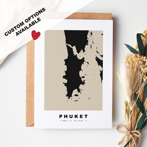 Aangepaste wenskaart Phuket - kraftenvelop inbegrepen - aangepaste tekst - wenskaart - jubileum - verrassingsreis - verjaardag