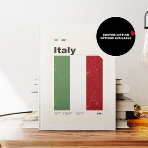 Italy Notebook - Flag - A5 or A4 - Map Notebook - Hardcover Journal - Ringbound Notebook - Lined - Graph - Plain Paper - Small Gift - Gift
