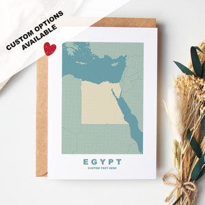 Cartão de felicitações do Egito - Opções personalizadas disponíveis - Envelope Kraft incluído - Aniversário - Aniversário - Viagem surpresa - Cartão personalizado