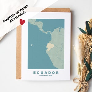 Wenskaart Ecuador - aangepaste opties beschikbaar - kraftenvelop inbegrepen - jubileum - verjaardag - verrassingsreis - aangepaste kaart