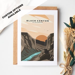 Tarjeta de felicitación del Cañón Negro del Gunnison - Parque nacional - Tarjetas de felicitación de parques nacionales de EE. UU. - Sobre incluido - Tarjeta reciclada blanca