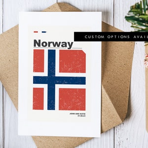 Carte de voeux Norvège - carte de voeux personnalisée - carte vierge - enveloppe recyclée incluse - carte de voeux - anniversaire - anniversaire - voyage