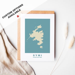 Carte de voeux en Symi - Options personnalisées disponibles - Enveloppe recyclée incluse