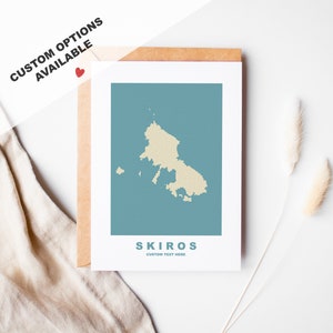 Tarjeta de felicitación de Skiros - Opciones personalizadas disponibles - Sobre reciclado incluido