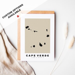 Cartão de felicitações personalizado de Cabo Verde - Envelope Kraft incluído - Texto personalizado - Cartão de felicitações de Cabo Verde - Aniversário - Viagem surpresa