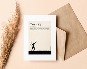Tennis Greeting Card - Blank Card - Recycled Envelope Included - Tennis - Tennis Card - Card for Tennis Fan - Birthday -  Tennis Fan -