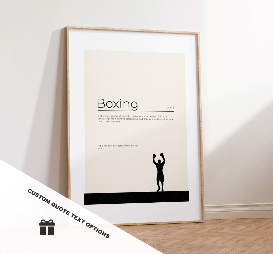 Boxing Definition Print Custom Text/quote Options Customised Gift