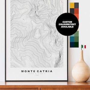 Monte Catria Carta Geografica  -  Manifesto - Stampa  Manifesto della mappa