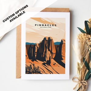 Tarjeta de felicitación de Pinnacles - Parque Nacional Pinnacles - Tarjetas de felicitación de parques nacionales de EE. UU. - Sobre incluido - Tarjeta reciclada blanca