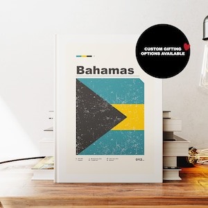 Carnet de notes Bahamas - Drapeau - A5 ou A4 - Carnet de cartes - Journal à couverture rigide - Carnet à reliure à anneaux - Ligné - Graphique - Papier ordinaire - Petit cadeau - Cadeau