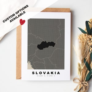 Tarjeta de felicitación personalizada de Eslovaquia - Sobre Kraft incluido - Texto personalizado - Tarjeta de felicitación de Eslovaquia - Aniversario - Viaje sorpresa - Cumpleaños