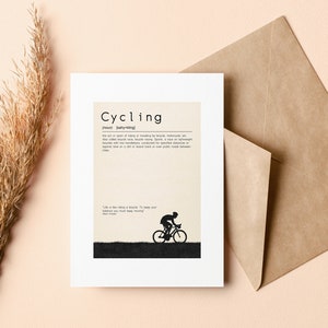 Carte de voeux de cyclisme - Carte vierge - Enveloppe recyclée incluse - Cyclisme - Carte de cyclisme - Carte pour cycliste - Anniversaire - Noël