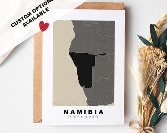 Namibia Custom Greeting Card - Kraft Envelope Included - Custom Text - Namibia Greeting Card - Anniversary - Surprise Trip - Birthday