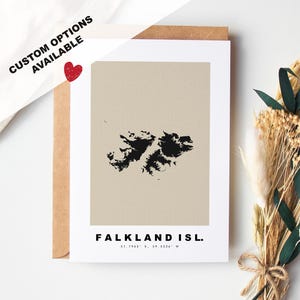Wenskaart Falklandeilanden - aangepaste opties beschikbaar - kraftenvelop inbegrepen - jubileum - verjaardag - verrassingsreis - aangepaste kaart