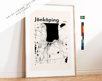 Jonkoping Stampa mappa della città