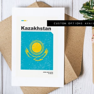Tarjeta de felicitación de Kazajstán - Tarjeta de felicitación personalizada - Tarjeta en blanco - Sobre reciclado incluido - Tarjeta de felicitación - Cumpleaños - Aniversario - Viaje