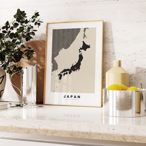 Japan Landkarte Druck - Geschenk Landkarte - Vintage Stil - Jahrestag - Hochzeit - Flitterwochen - Urlaub - Reise - Geschenk - Landkarte