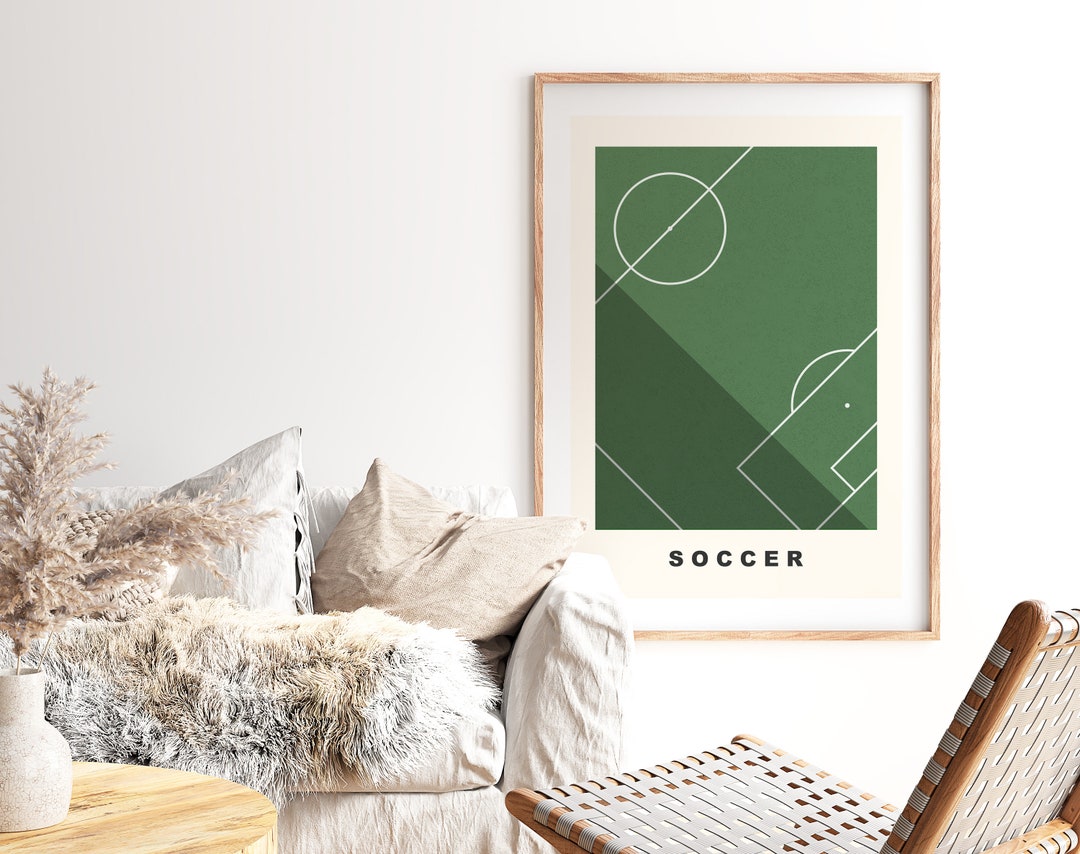 Soccer Print Minimalist Games Room Sports Bar Wall Art Print Boys Room