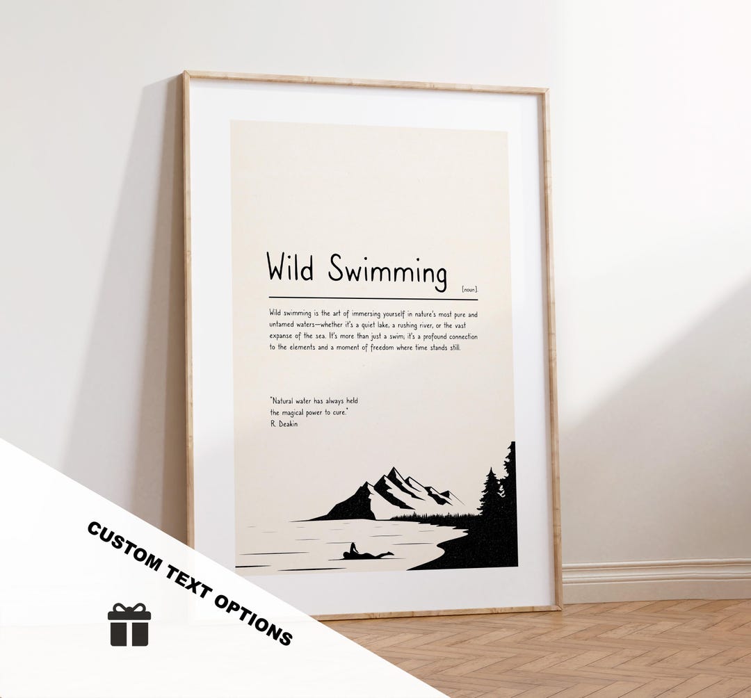 Wild Swimming Definition Print - Custom Text/quote Options - Customised ...