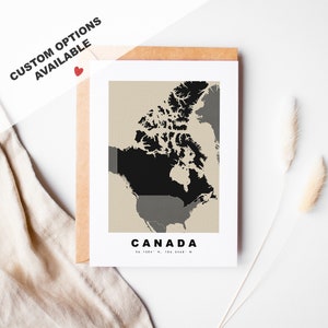 Carte de voeux personnalisée Canada - Enveloppe Kraft incluse - Texte personnalisé - Canada - Carte de voeux Canada - Anniversaire - Voyage surprise