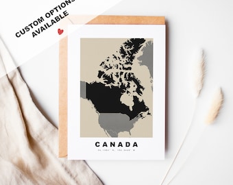 Canada Custom Greeting Card - Kraft Envelope Included - Custom Text - Canada - Canada Greeting Card - Anniversary - Surprise Trip