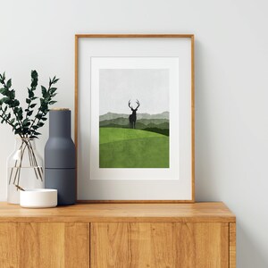 Scandinavian Print Stag in the Woods Modern Art Print Wall Art Scandinavian Modern Home Decor White Wall Art Nature Travel image 8