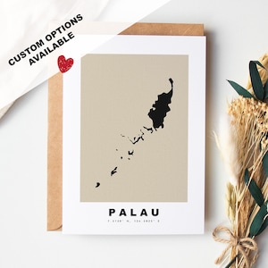 Tarjeta de felicitación personalizada de Palau - Sobre Kraft incluido - Texto personalizado - Tarjeta de felicitación de Palau - Aniversario - Viaje sorpresa - Cumpleaños