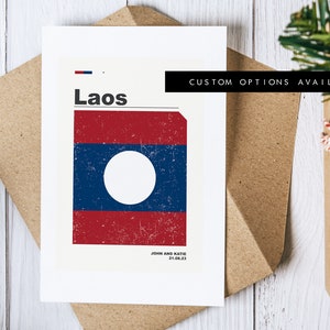 Cartão de felicitações do Laos - Cartão de felicitações personalizado - Cartão em branco - Envelope reciclado incluído - Cartão de felicitações - Aniversário - Aniversário - Viagem