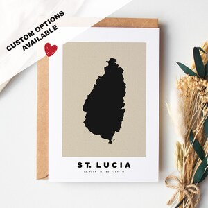Karta okolicznościowa na zamówienie Saint Lucia - w zestawie koperta Kraft - niestandardowy tekst - Karta okolicznościowa na zamówienie Saint Lucia - rocznica - niespodziewana wycieczka - urodziny