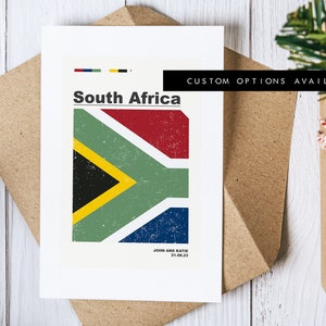 Biglietto di auguri per il Sud Africa - Biglietto di auguri personalizzato - Biglietto vuoto - Busta riciclata inclusa - Biglietto di auguri - Compleanno - Anniversario - Viaggio