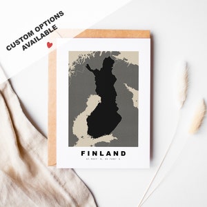 Aangepaste wenskaart Finland - kraftenvelop inbegrepen - aangepaste tekst - Finland-wenskaart - jubileum - verrassingsreis - verjaardag
