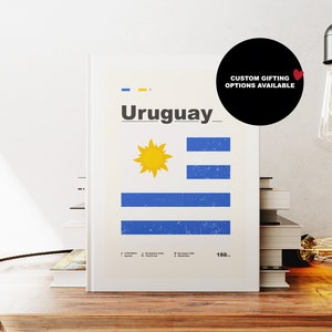 Carnet de notes Uruguay - drapeau - A5 ou A4 - carnet de cartes - carnet de notes à couverture rigide - carnet de notes à anneaux - ligné - graphique - papier ordinaire - petit cadeau - cadeau