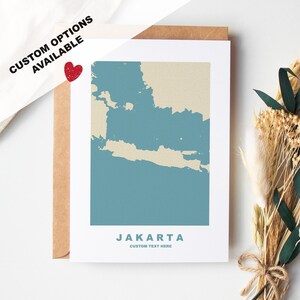 Jakarta-wenskaart - aangepaste opties beschikbaar - kraftenvelop inbegrepen - jubileum - verjaardag - verrassingsreis - aangepaste kaart