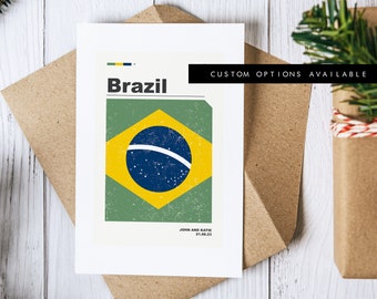 Brazil Greeting Card - Custom Greeting Card - Brazil - Blank Card - Recycled Envelope Included - Brazil Greeting Card - Birthday