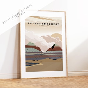 Petrified Forest Print - US National Park Travel Poster - Prints, Framed or Canvas - USA National Parks - Travel Poster - Gift