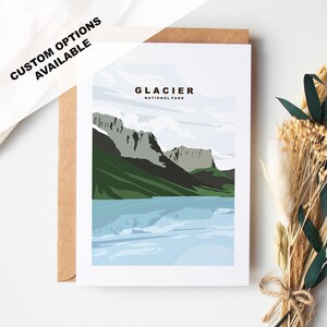Cartão de felicitações Glacier - Parque Nacional Glacier - Cartões de felicitações dos parques nacionais dos EUA - Envelope incluído - Cartão branco reciclado