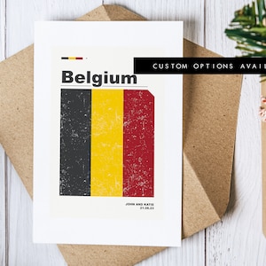 Wenskaart België - Aangepaste wenskaart - België - Blanco kaart - Gerecycleerde envelop inbegrepen - Wenskaart België - Verjaardag