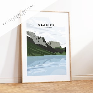 Stampa del ghiacciaio - Poster di viaggio del parco nazionale degli Stati Uniti - Stampe, incorniciate o su tela - Parchi nazionali degli Stati Uniti - Poster di viaggio del ghiacciaio - Regalo