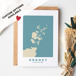 Tarjeta de felicitación de Orkney - Opciones personalizadas disponibles - Sobre reciclado incluido