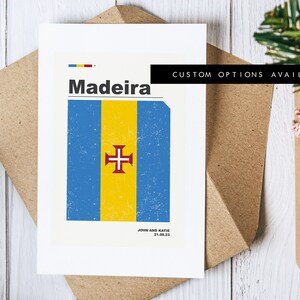 Tarjeta de felicitación de Madeira - Tarjeta de felicitación personalizada - Tarjeta en blanco - Sobre reciclado incluido - Tarjeta de felicitación - Cumpleaños - Aniversario - Viaje