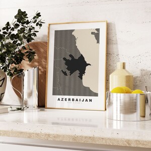 Azerbaijan Print - Custom Map Print - Personalised Text Gift Options - Frames/Canvas Options - Vintage Style Map Print