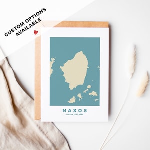 Cartão de felicitações Naxos - Opções personalizadas - Envelope Kraft - Aniversário - Aniversário - Viagem surpresa - Naxos - Νάξος - Grécia