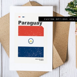 Tarjeta de felicitación de Paraguay - Tarjeta de felicitación personalizada - Tarjeta en blanco - Sobre reciclado incluido - Tarjeta de felicitación - Cumpleaños - Aniversario - Viaje