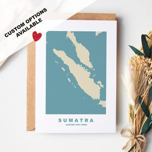 Tarjeta de felicitación de Sumatra - Opciones personalizadas disponibles - Sobre reciclado incluido
